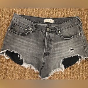 Free People grey/black  jean shorts